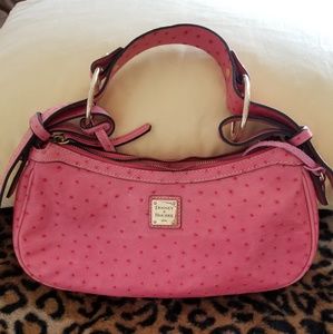 Dooney & Bourke pink ostrich small hobo/canoe